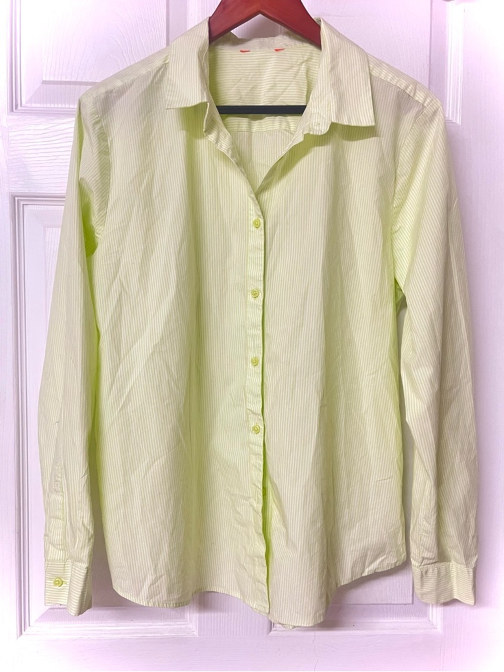 Green Pinstripe Shirt Ladies L